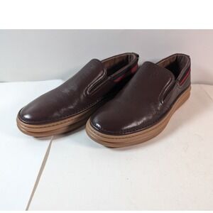 Stacy Adams Delmar Chocolate Brown Leather Slip On Loafer Shoes Mens 7.5M